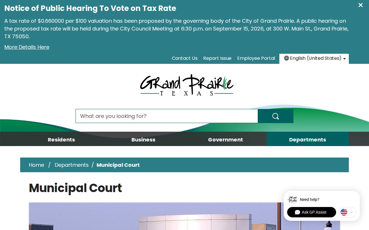 Dallas County traffic court records citation and warrant database for Grand Prairie